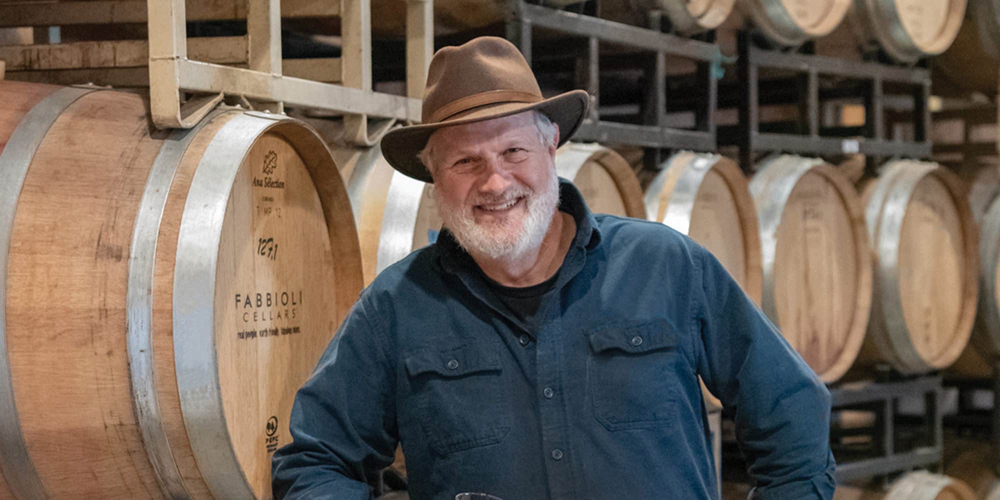 Doug Fabbioli in the Fabbioli Cellars barrel room